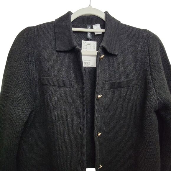 Divided Black Knit Button Cardigan Size Small - Picture 3 of 8